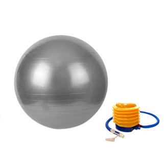 Gymnastikball 75 cm grau mit Pumpe