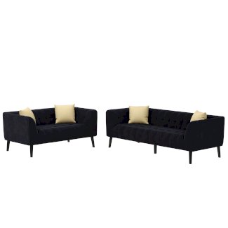 Sofa Set Samt MERLIN anthrazit