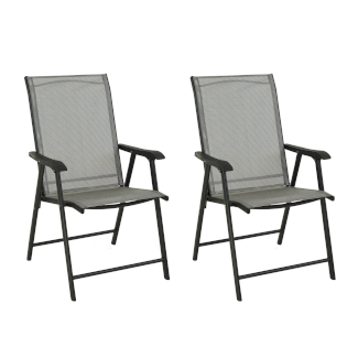 Gartenstuhl klappbar 2er Set anthrazit