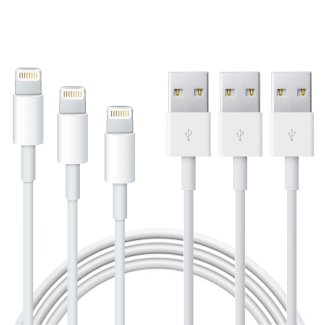 Ladekabel für iPhone 2 m weiss 3er Set