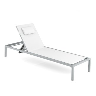 Liegestuhl GABBY weiss/grau