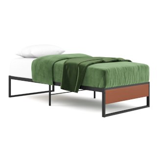 Metallbett HELENA 90 x 200 cm schwarz/natur - Gratisinserat.ch