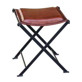 Hocker Leder Vintage ELLE klappbar