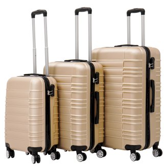 Reisekoffer Hartschalenkoffer AVA 3er Set champagner