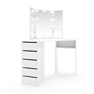 Schminktisch mit Licht VANESSA weiss