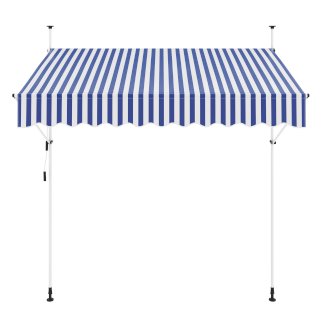 Balkonmarkise 250 x 120 cm blau/weiss