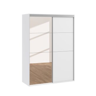 Kleiderschrank Schiebetüren mit Spiegel REVA 150 cm weiss - Gratisinserat.ch