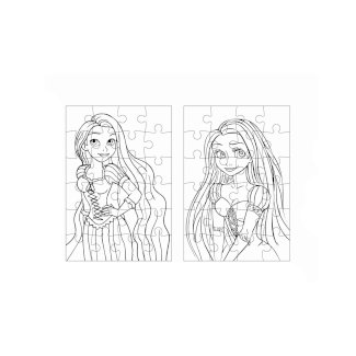 Puzzle zum Ausmalen Rapunzel 24 Teile