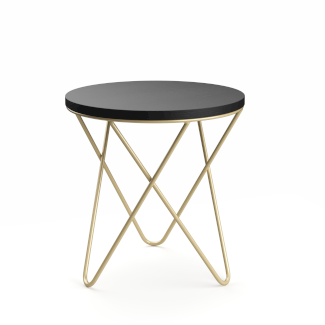 Beistelltisch BLAKE rund gold/schwarz