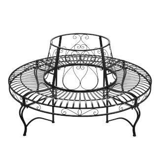 Gartenbank rund 160 cm schwarz