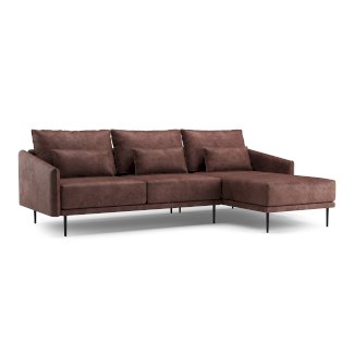 Ecksofa Leder LIV rechts braun