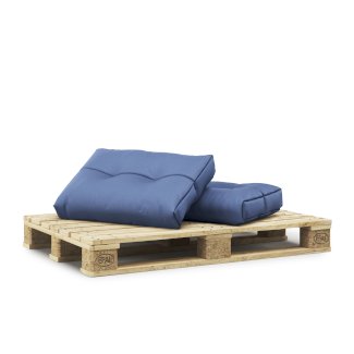 Palettenkissen Rückenkissen 2er-Set 55 x 39 cm blau