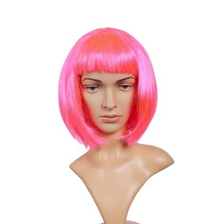 Perücke Pagenschnitt pink