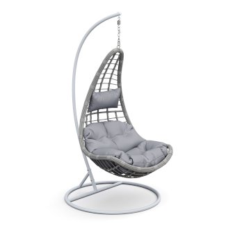 Hängesessel mit Gestell KUBA grau/weiss