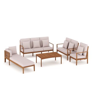 Lounge Holz PADUA natur/taupe