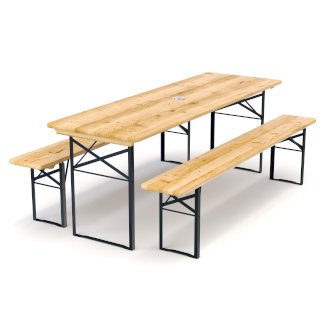 Festbank Bierzeltgarnitur mit Schirmloch 177 x 46/23 cm