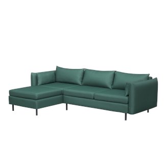 Ecksofa AIDEN links dunkelgrün