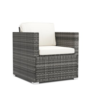 Rattansessel KOS grau/weiss