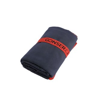 Mikrofaser Badetuch 70 x 140 cm anthrazit/rot