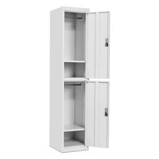 Garderobenspind mit 2 Fächern weiss