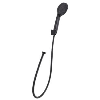 Duschbrause 11 cm mit Schlauch schwarz