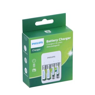 Ladegerät PHILIPS für AA / AAA Batterien inkl. 4 Batterien