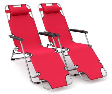 Liegestuhl Campingstuhl rot 2er Set