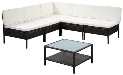 Rattanlounge RIVERA braun/beige