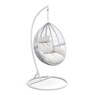 Hängesessel mit Gestell PANAMA weiss/weiss