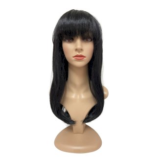 Perücke Langhaar schwarz