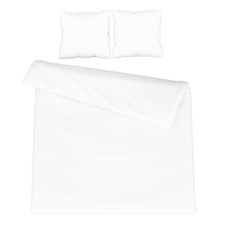 Bettwäsche 3-teilig 65 x 65 cm + 200 x 210 cm weiss