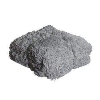 Kuscheldecke Kunstfell 200 x 220 cm hellgrau