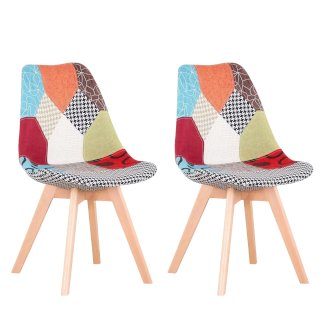 Esszimmerstuhl AMALIA 2er Set bunt/natur - Gratisinserat.ch