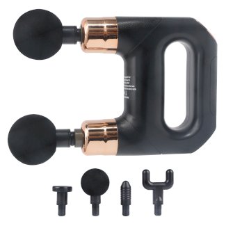 Massagepistole Doppelkopf schwarz/gold