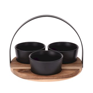 Apéroschale Servierset mit Henkel 4-teilig rund