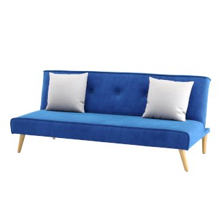 Schlafsofa Samt LEA dunkelblau