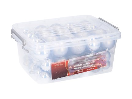 Weihnachtskugeln 70-teilig silber