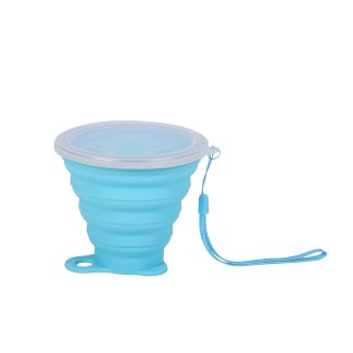Becher Silikon faltbar blau 270 ml