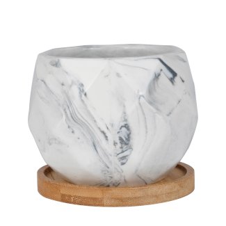 Blumentopf Keramik eckig 8 cm grau