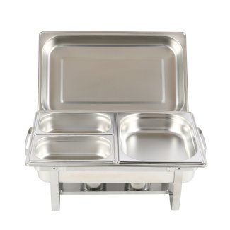 Chafing Dish Speisewärmer Edelstahl 1 x 4L + 2 x 1.8L
