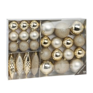 Weihnachtskugeln Set 31-teilig hellgold
