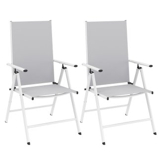 Gartenstuhl WILMA 2er Set grau/weiss