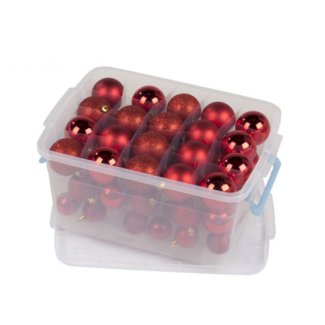 Weihnachtskugeln 70-teilig rot