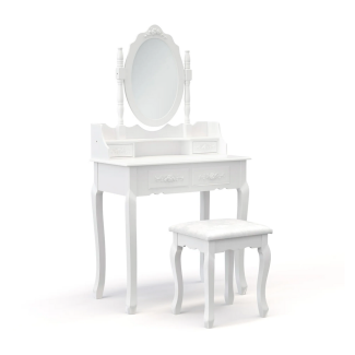 Schminktisch mit Hocker LORENA weiss
