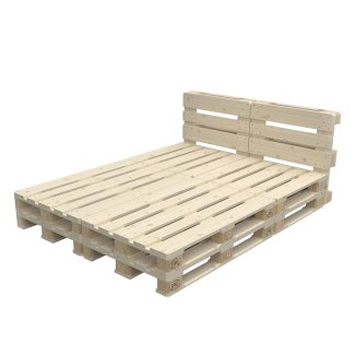 Palettenbett 160 x 200 cm mit Kopfteil