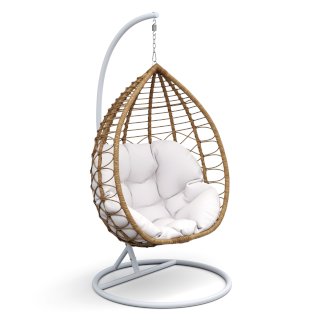 Hängesessel mit Gestell CHILE braun/weiss