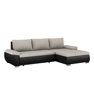 Ecksofa mit Schlaffunktion KIRA rechts schwarz/grau - Gratisinserat.ch