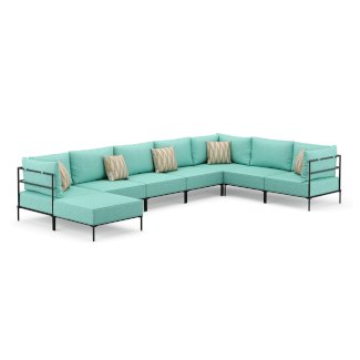 Ecksofa ETHAN Deluxe 6-Sitzer türkis