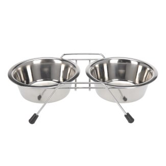 Fressnapf Edelstahl 2er Set mit Ständer Ø 10 cm