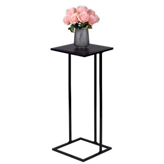 Beistelltisch Metall 33 x 33 x 75 cm schwarz